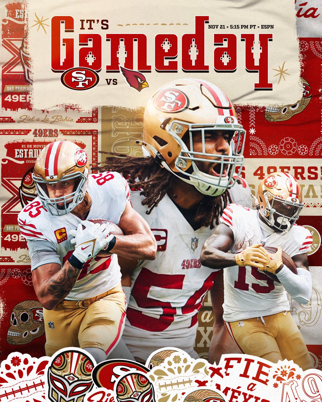 San Francisco 49ers on X: '¡Despiértense fieles! It's gameday in Mexico  City 