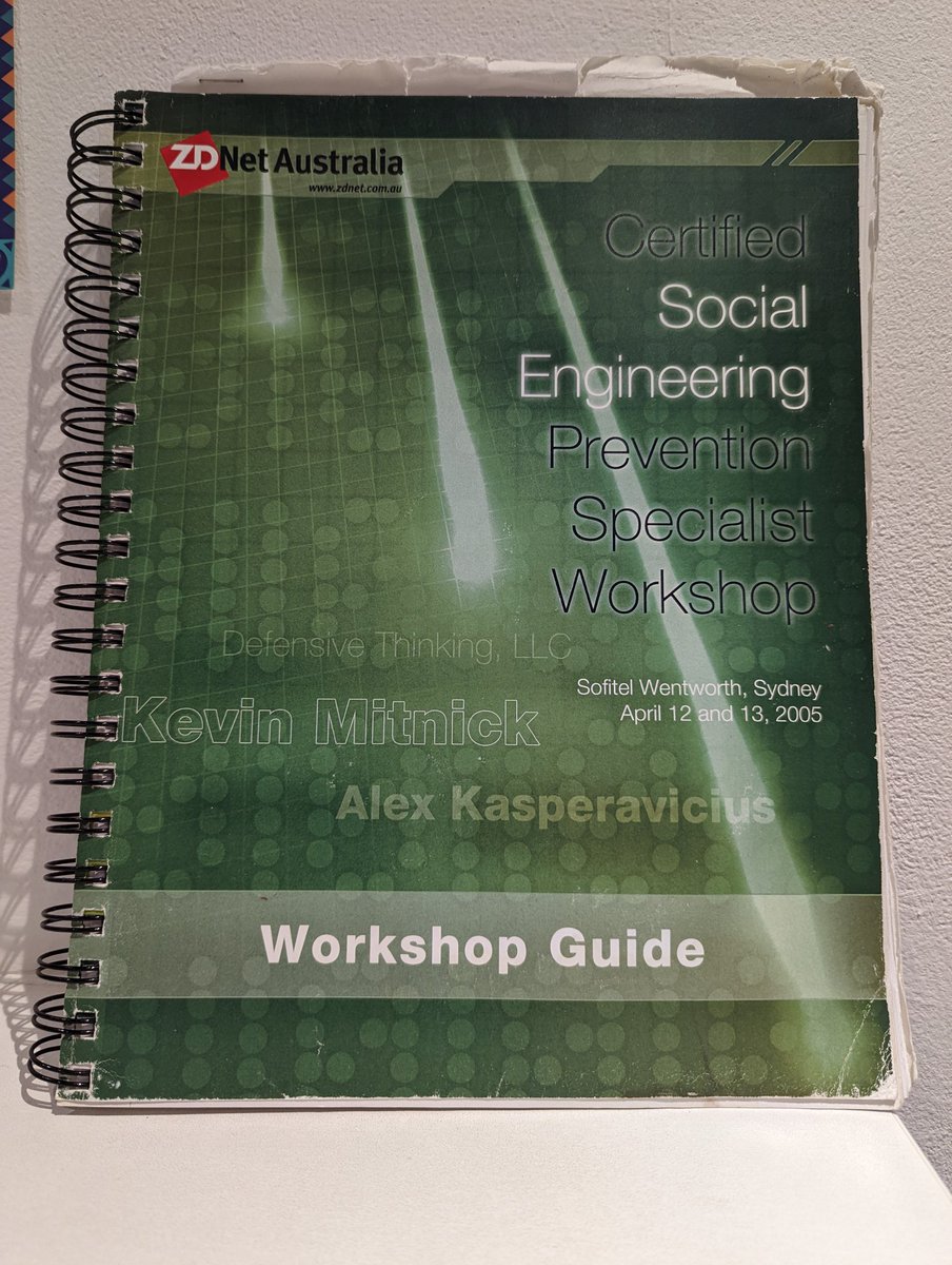 NotAbstemious's tweet image. In 2005 organised a social engineering workshop with @kevinmitnick to gain a place. A kid called up asking for a place as Kevin had an account on his spoofing platform. "Sure he does!" I dismissed "sure he uses his real name!" He did! I don't use mine much.