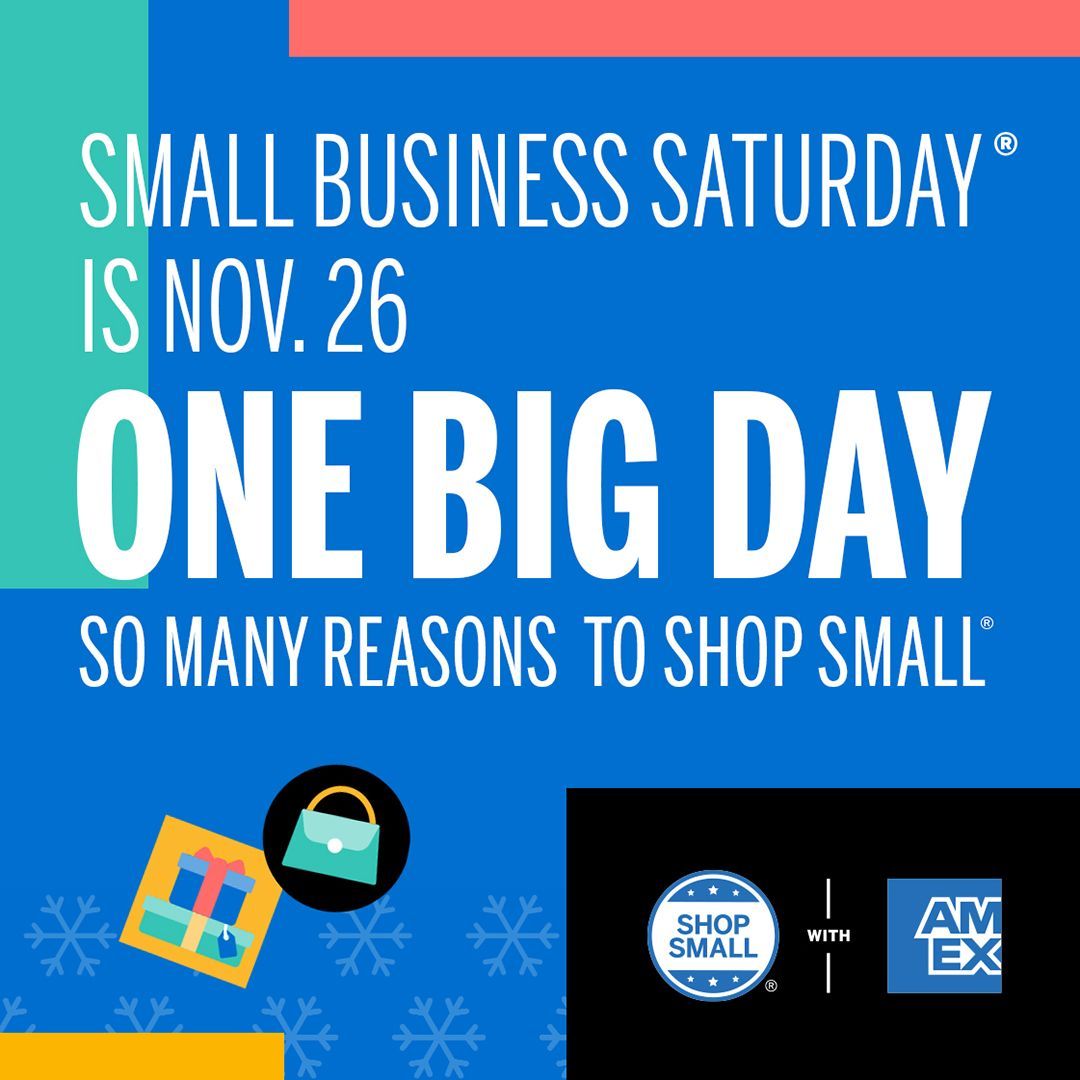 This year, #SmallBizSat is on Nov. 26. We’re proud to team up with American Express to remind our neighbors how important their support is to local businesses this holiday season. Let’s go! #ShopSmall