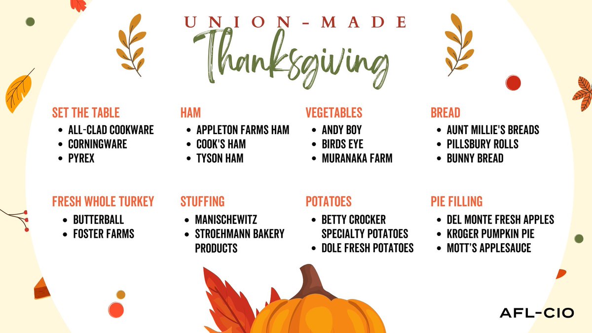 Make sure your #Thanksgiving is #UnionMade! And you can purchase this great food from one of many union grocery stores across CT: ctaflcio.org/union-grocery-…