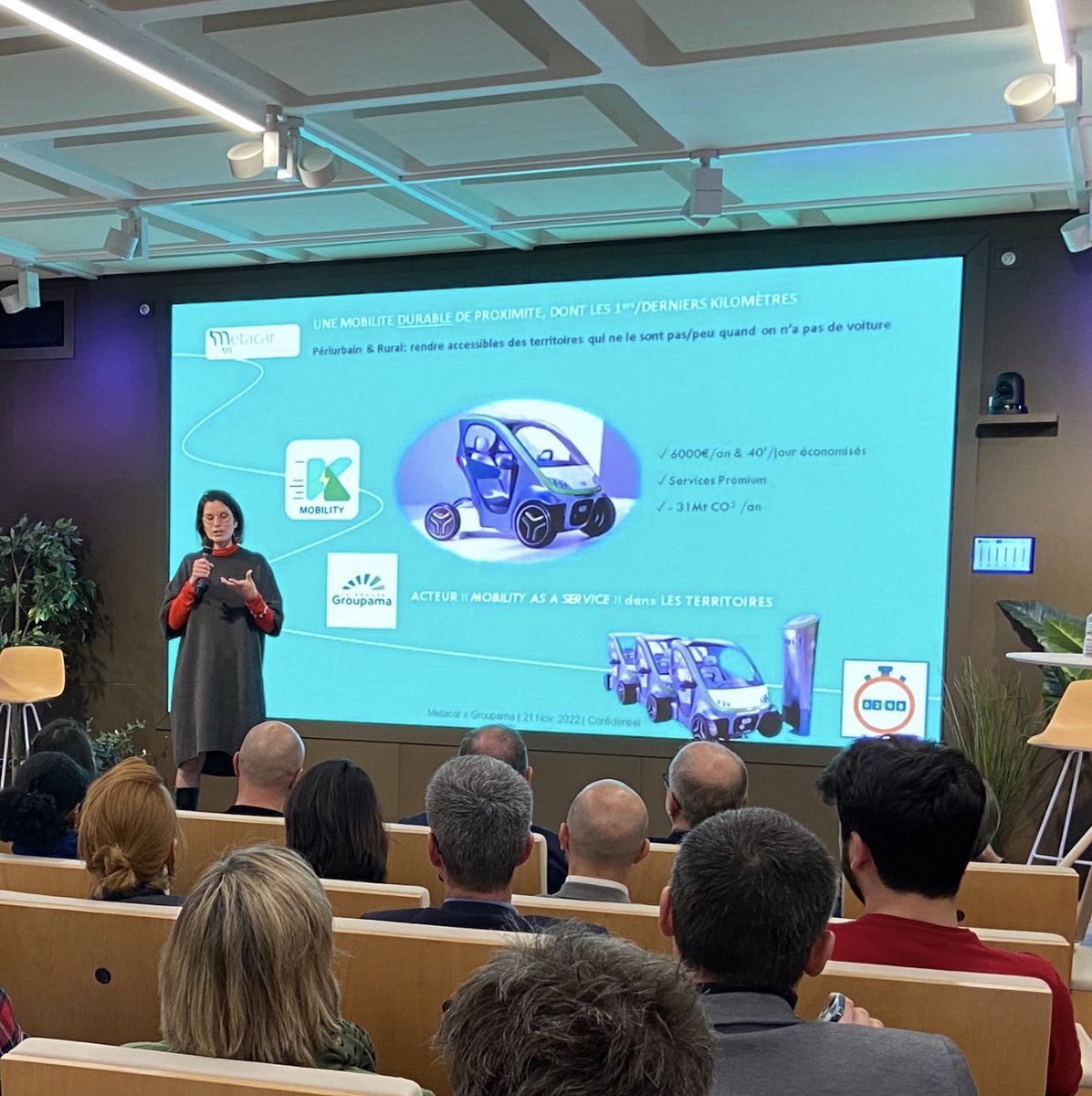 GroupamaRaa's tweet photo. 🚗 C’est au tour de Metacar mobility systems et sa voiture électrique #madeinfrance 🇫🇷 et Made In Lyon, de nous présenter sa solution de #mobilitedurable dédiés aux premiers et derniers km dans nos territoires 👏 #programmeVoltTerre - avec : @GroupamaGE https://t.co/ZyOvsBuO4o