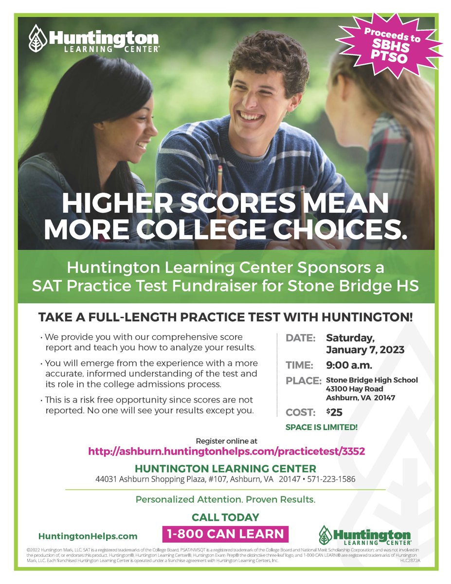StoneBridgePTSO's tweet photo. 1/7/23 PTSO SAT practice test fundraiser: SAT practice test fundraiser on 1/7/23 in the Stone Bridge Library, from 9am-1pm. The registration fee is $25 per student and the money goes to our PTSO. For more information go to: https://t.co/ALaCH0439s. https://t.co/YDmuc2EtzG