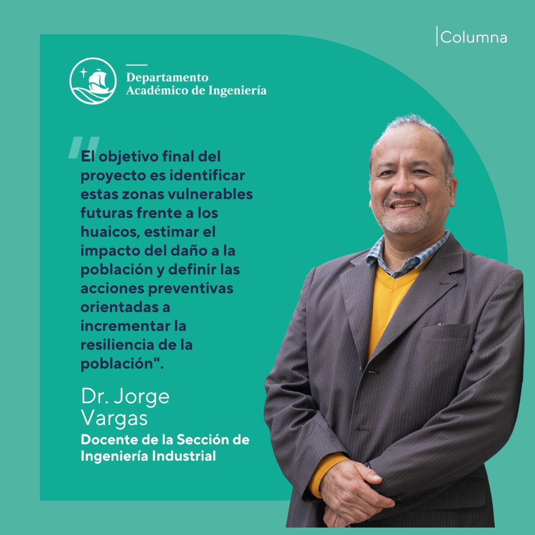 ✅ El Dr. Jorge Vargas, docente del Departamento de Ingeniería, nos cuenta en la siguiente columna los procesos que viene realizando en la creación de un modelo capaz de predecir e identificar zonas vulnerables a los corrimientos de tierra.

Leelo aquí ⬇️

bit.ly/3AybNgW