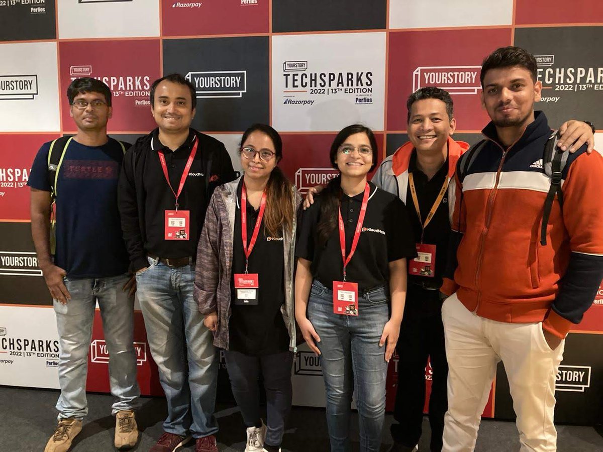 kloudmate's tweet photo. Faces that continue to smile even after 3 days of hectic, buzzing business days.

While the rest of team @kloudmate were sorely missed, the energy on the floor was super intact. 🙌🏼💪🏼
.
.
.
#kloudmate #TechSparks2022 #observability #Serverless https://t.co/hDmomUqpMB