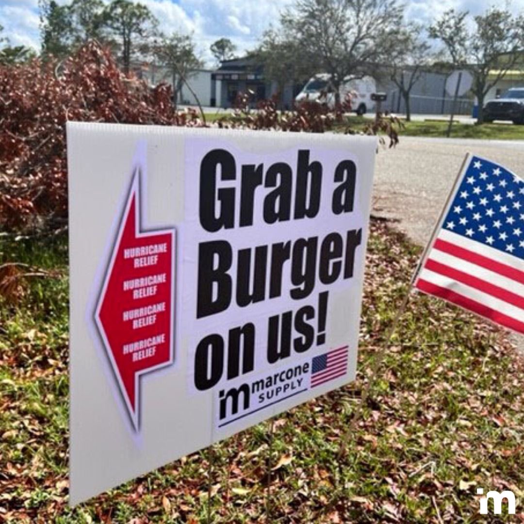 MarconeSupply's tweet photo. Grab-a-Burger Event - Marcone Hurricane Relief!
Kevin Maggs, John Daley, and plenty of our Marcone Family helped out hosting our Grab-a-Burger Event to support our hurricane reliefs efforts in Fort Myers, Florida. #marconesupply #marconecares https://t.co/C2iyFRLPfa