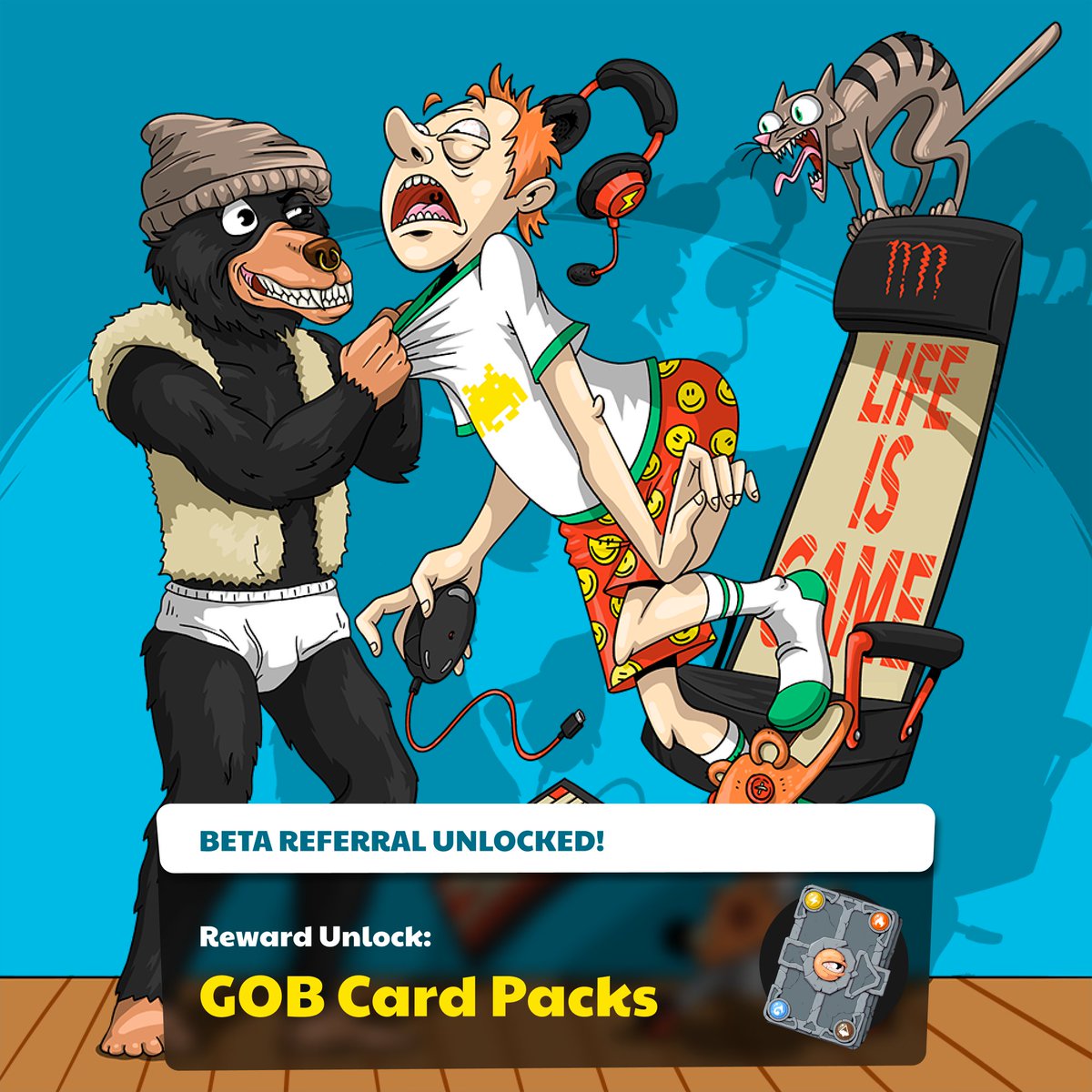 👀We're GRABBING GAMERS for GOB Closed Beta; with a WIN:WIN offer for EVERYONE! 🎮  

🎁⬇️GOB REFERRAL REWARDS⬇️🎁

🎁FIND players; earn rewards
🎁More Players; RICHER rewards
🎁SIGN UP for Beta; earn rewards
🎁PLAY Games; earn even MORE
#Hearthstone #MTG #TCG🔗 see Thread🧵⬇️