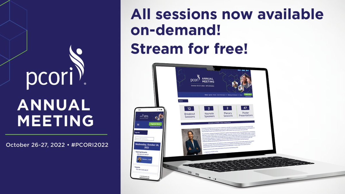 PCORI's tweet image. Excellent discussions from #PCORI2022 addressing the most significant health and healthcare challenges facing our nation today!

Sessions covering #healthequity, #maternalhealth, #chronicdiseases, and more now available on-demand  

pcori.me/3EzvMP1
