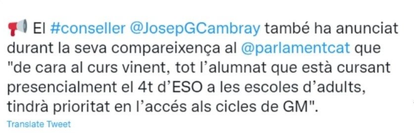 📢Sembla que avancem...les nostres veus provoquen moviments!! tot i això la discriminació continua...

Què passarà amb l'alumnat de PAGM?
I l'alumnat que cursa el GES online?

ARA NO ENS POFEM ATURAR!✊🫵