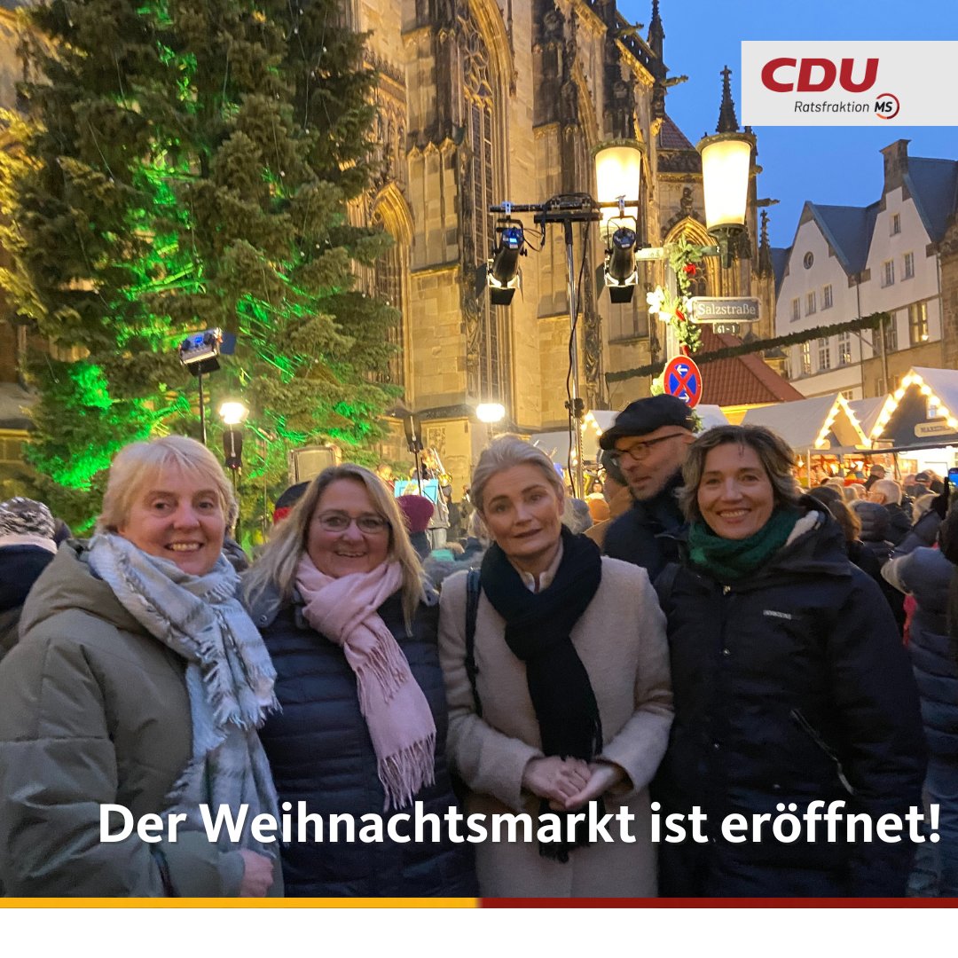 cdu_fraktion_ms's tweet image. 🎄🤶🏻🎁 Der #Weihnachtsmarkt in #Münster ist eröffnet 🎁🎅🏼🎄

Wir wünschen allen Münsteranerinnen und Münsteranern eine schöne und besinnliche Zeit und viel Spaß beim bummeln!

#cdums #ratMS #Adventszeit