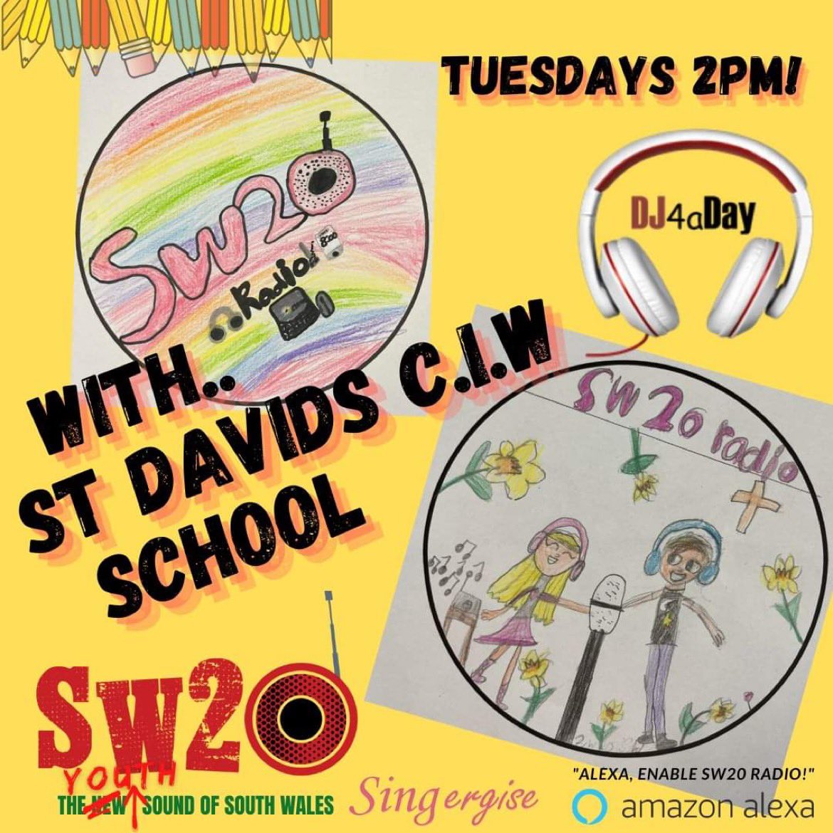singergise1's tweet photo. A reminder that @LlanmartinPrim will be on @SW20Radio for the first time just after 5.45pm tonight with the #DJ4aDay project from @singergise1 in collaboration with @gwentmusic &amp; @SW20Radio 
#curriculumforwales #expressivearts #digitalleaders #communityneedscommunication https://t.co/c7ZU82324i