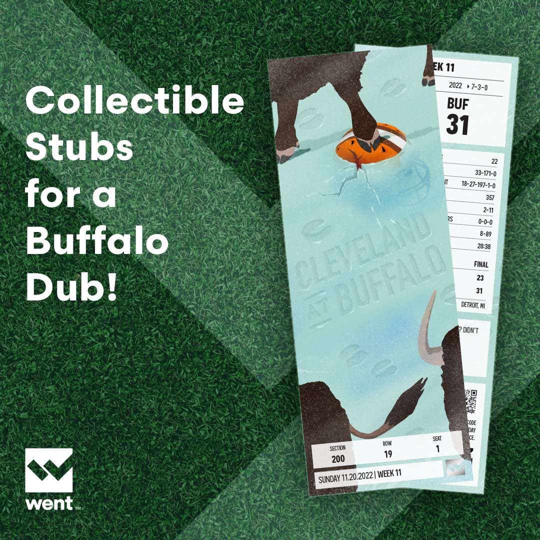 WentDotCo's tweet photo. BUFFALO VICTORY MONDAY! 🏈

It was a fight to FIND a home, to LEAVE home, and to bring a victory BACK home, but Buffalo showed up and got it done!

Wherever you were, commemorate where you WENT with collectible souvenir stub: https://t.co/FloUAOLJb0

#BUFvsCLE #BillsMafia #Browns https://t.co/wlH9pjObu5