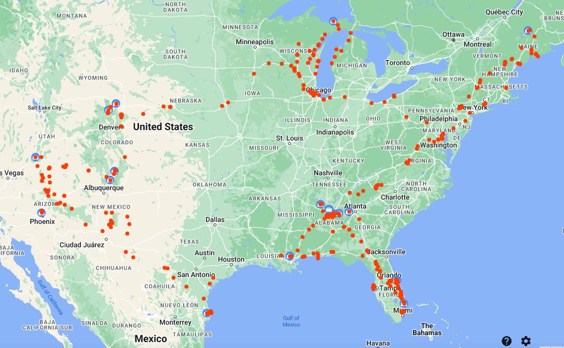 avoid_highways's tweet photo. Well that's pretty much a wrap for adding new places visited for 2022. I'll be on the Florida Coast until the rest of the country comes to it's senses and turns the thermostat back up. Next year I'll be looking towards the North West. #Travel #vanlife #sailing https://t.co/IDFv6uW9px