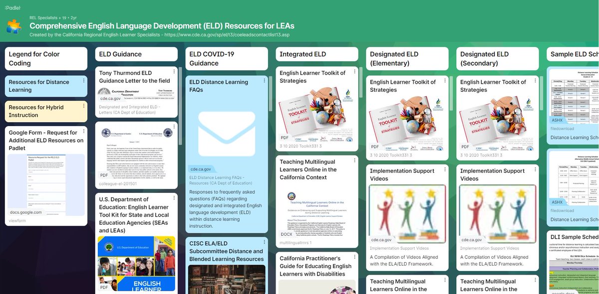 Looking for a wealth of resources to support English Language Development (ELD)? Visit the Comprehensive ELD Padlet resources compiled by the Regional English Learner Specialists (RELS) at padlet.com/carelspecialis…