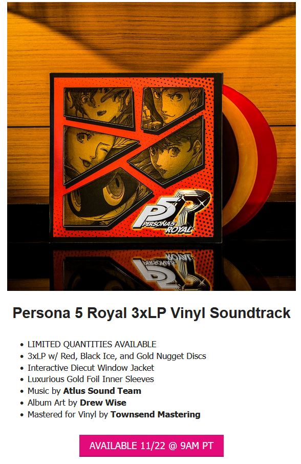 Persona 5 Royal 3xLP Vinyl Soundtrack