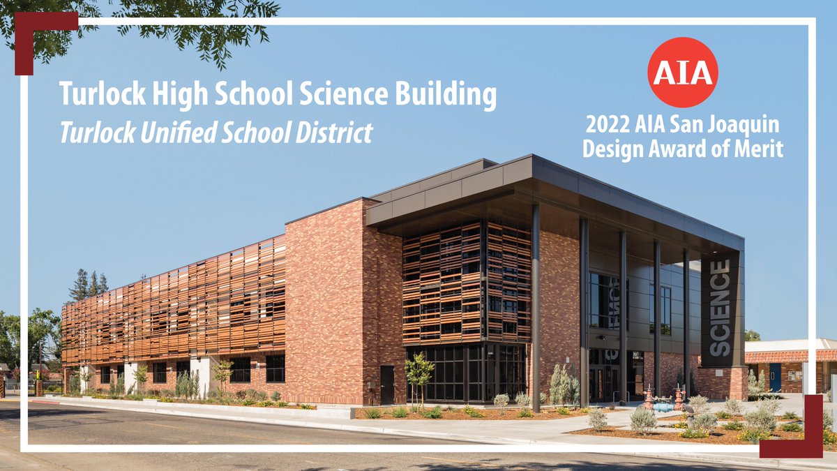 dardenarchitect's tweet photo. This morning we are excited to share news that the new Turlock High School Science Building has received a design award of merit from the American Institute of Architects San Joaquin Chapter! #Design #DesignAward #AIA #AIASJ #Science #Turlock https://t.co/P0q4WwC5NZ