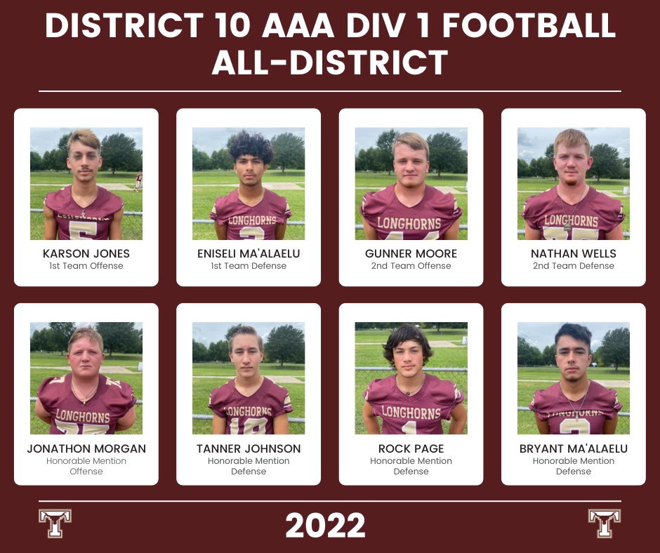 Congrats to the Longhorn Football all-district selections. #RTB