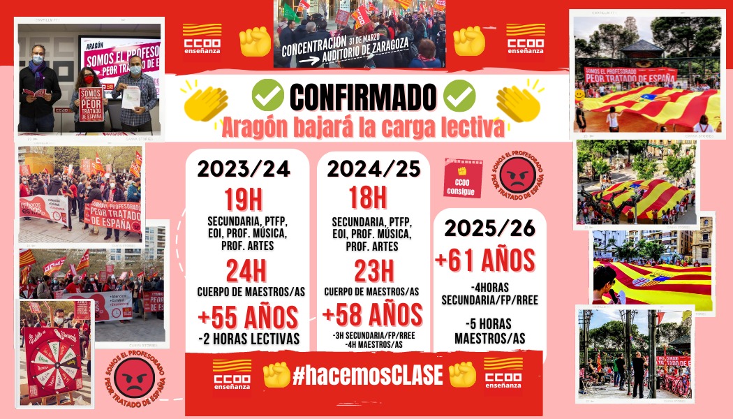 feccoormurcia's tweet photo. En Aragón han llegado a un acuerdo de bajada de horas lectivas.
¿Por qué no en la región de Murcia?
Por (falta de) voluntad política. https://t.co/6qIJjgcZea