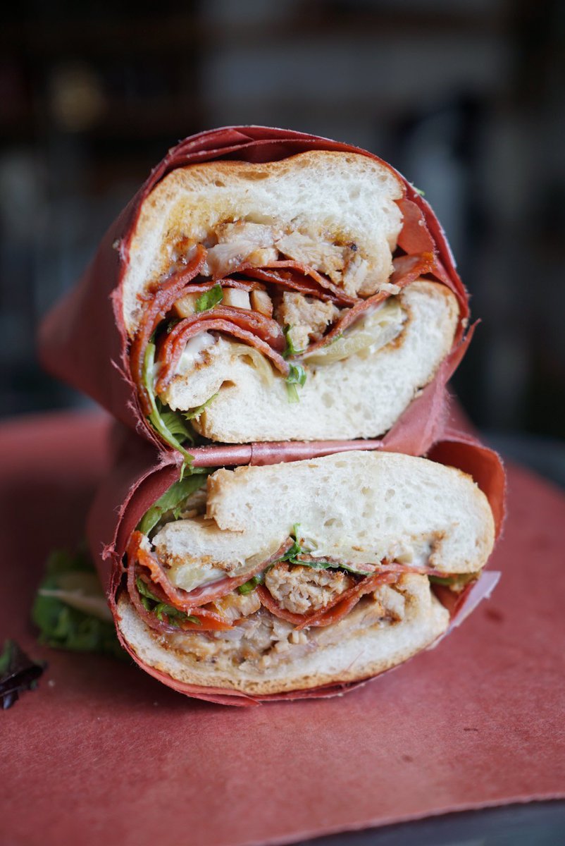“How lucky I am to have something that makes saying goodbye so hard” - Winnie The Pork - BBQ Roasted Pork, Pepperoni, Roasted Garlic &amp; Parmesan Mayo, Banana Peppers, Honey, Arugula! 🍯🐻