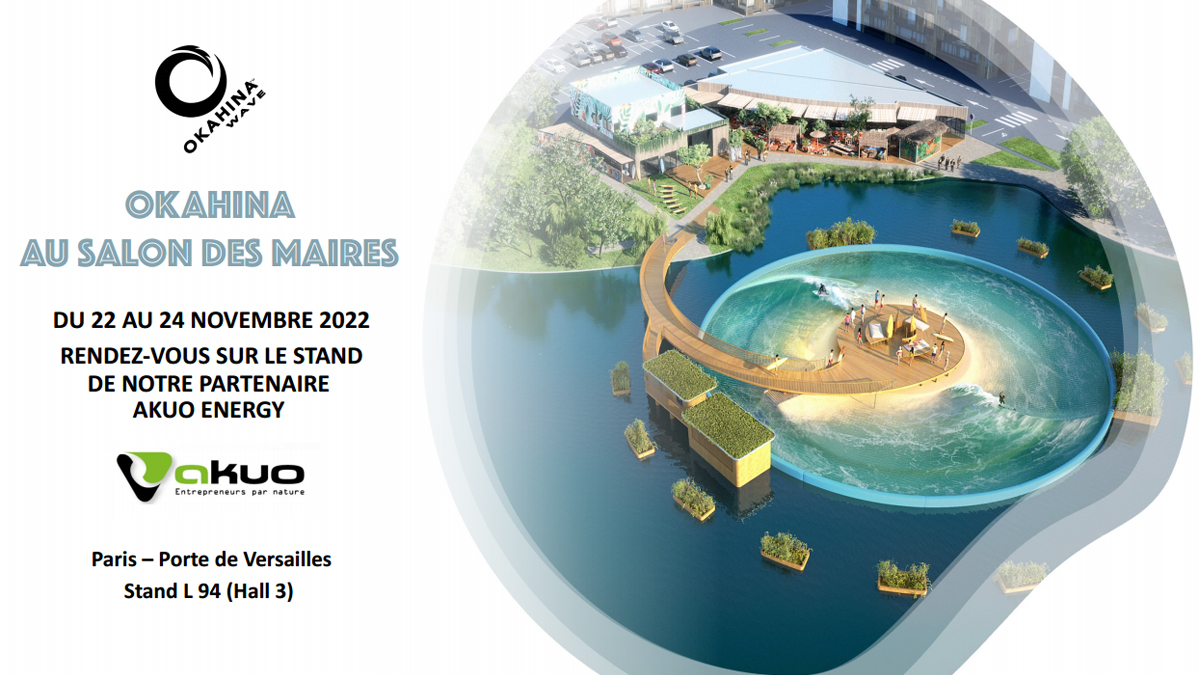 🗓️ Du 22 au 24 novembre l’équipe d’#OKAHINAWAVE est au <a href="/salondesmaires/">Salon des Maires et des Collectivités</a> #SMCL2022 sur le stand de notre partenaire <a href="/Akuo_Energy/">Akuo</a> pour présenter le projet Okahina Futuroscope #surf #greentech #ecosysteme #vagueartificielle #villes #CollTerr #Territoires