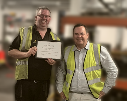 Congratulations and thank you to Wayne Perkins (Engineering Manager) who is celebrating 15 years with Jongor 😀#eventprofs