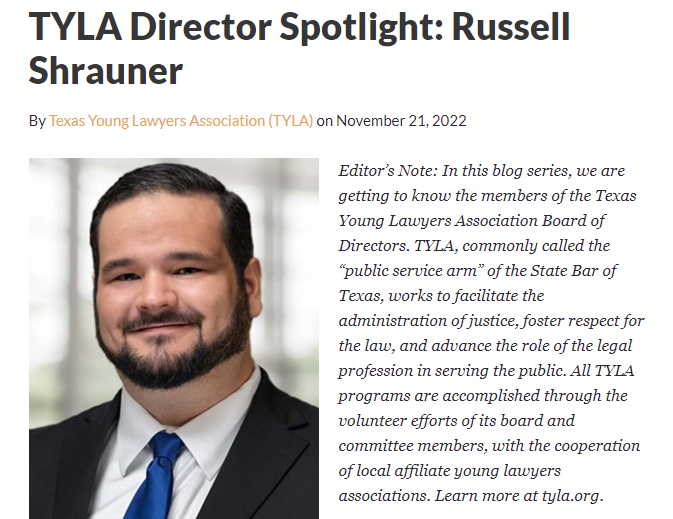"I joined the [TYLA]  board because I wanted to get involved in the many service and education projects [TYLA] takes on. " 

Learn more about Russell Shrauner in this week's #TYLA Director Spotlight.  bit.ly/3Xkhrgu

#UncommonLeaders