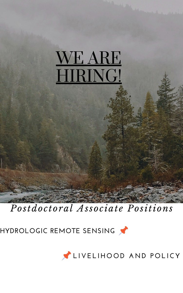 UMN Forest Resources (@umnforestres) on Twitter photo The Department of Forest Resources is seeking two individuals for postdoctoral associate positions. Hydrologic Remote Sensing in the Great Lakes region, and Forest Livelihoods and Policy in South Asia
Learn more about these open positions here: forestry.umn.edu/news/postdocs1… The Department of Forest Resources is seeking two individuals for postdoctoral associate positions. Hydrologic Remote Sensing in the Great Lakes region, and Forest Livelihoods and Policy in South Asia
Learn more about these open positions here: forestry.umn.edu/news/postdocs1…