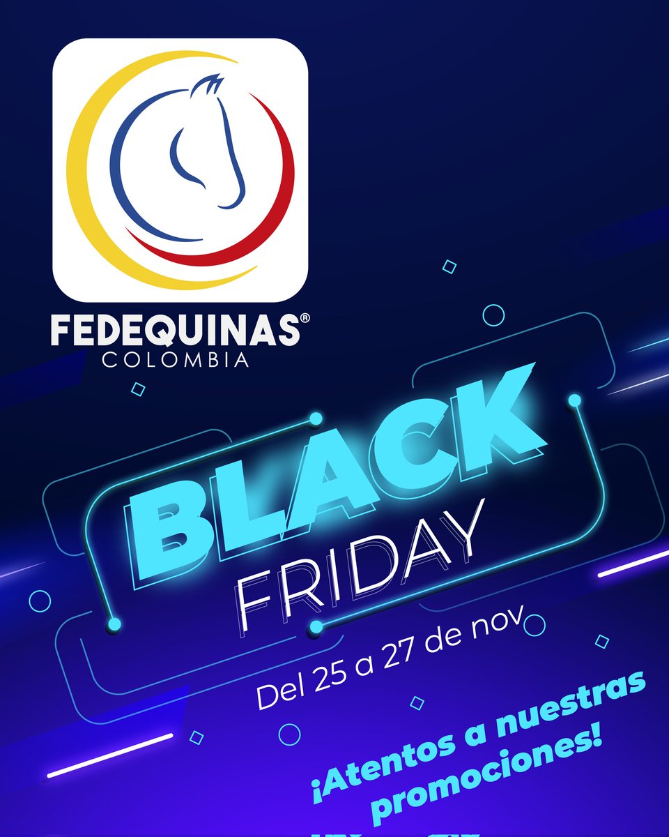 FedequinasOrg's tweet photo. FEDEQUINAS BLACK FRIDAY 💯

Atentos a nuestras promociones y disfruta de descuentos en la tienda este fin de semana.

*Aplica términos y condiciones.

#Fedequinas #TiendaEquina #ccc #OrgulloEquino https://t.co/Zsffl71xFg