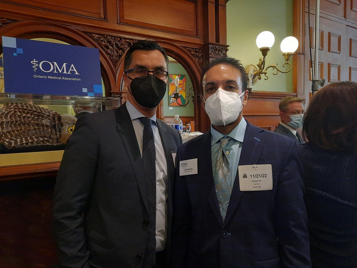 Here at Queen's Park helping @OntariosDoctors advance solutions for Ontario's Healthcare crisis with ALL political parties, including @ShamjiAdil Thank you for your partnership! #OMAatQP