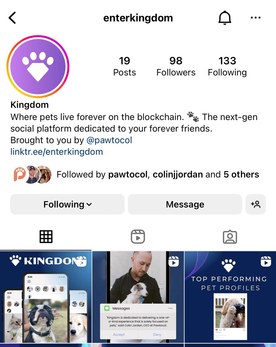 Make sure to follow us on <a href="/instagram/">Instagram</a> search enterkingdom to find our account today 🐾