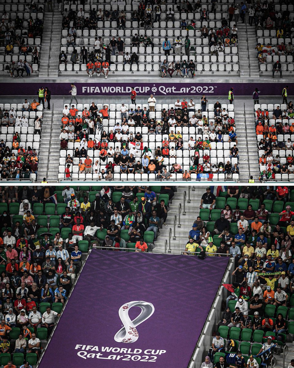 The attendance for Senegal vs. Netherlands was announced as 41,721. The official capacity of the Al Thumama Stadium stadium in Qatar is 40,000. Here are some photos of the stands... #QatarWorldCup2022