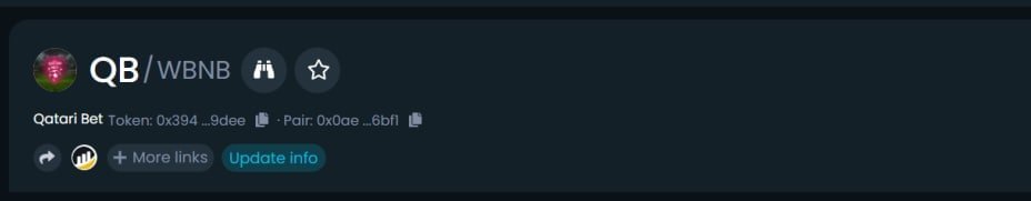 QatariBet's tweet image. The profile for Qatar Bet has been updated on dextools.

Link -&amp;gt; dextools.io/app/en/bnb/pai…