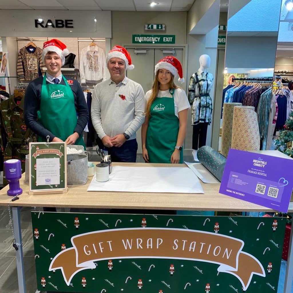 OurHospCharity's tweet photo. #Barkers of #Northallerton are offering a giftwrap service at both their department &amp; home store. Customers can take their purchases to the giftwrap station &amp; have their gifts beautifully wrapped by the team. They can then make a donation to Our Hospitals Charity.🎄🎁💝 #Friarage https://t.co/sEEH5hLD88
