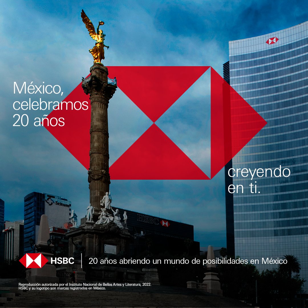 En #HSBC queremos reafirmar nuestro compromiso contigo, con México y con las futuras generaciones. 
#20AñosAbriendoUnMundoDePosibilidadesEnMéxico