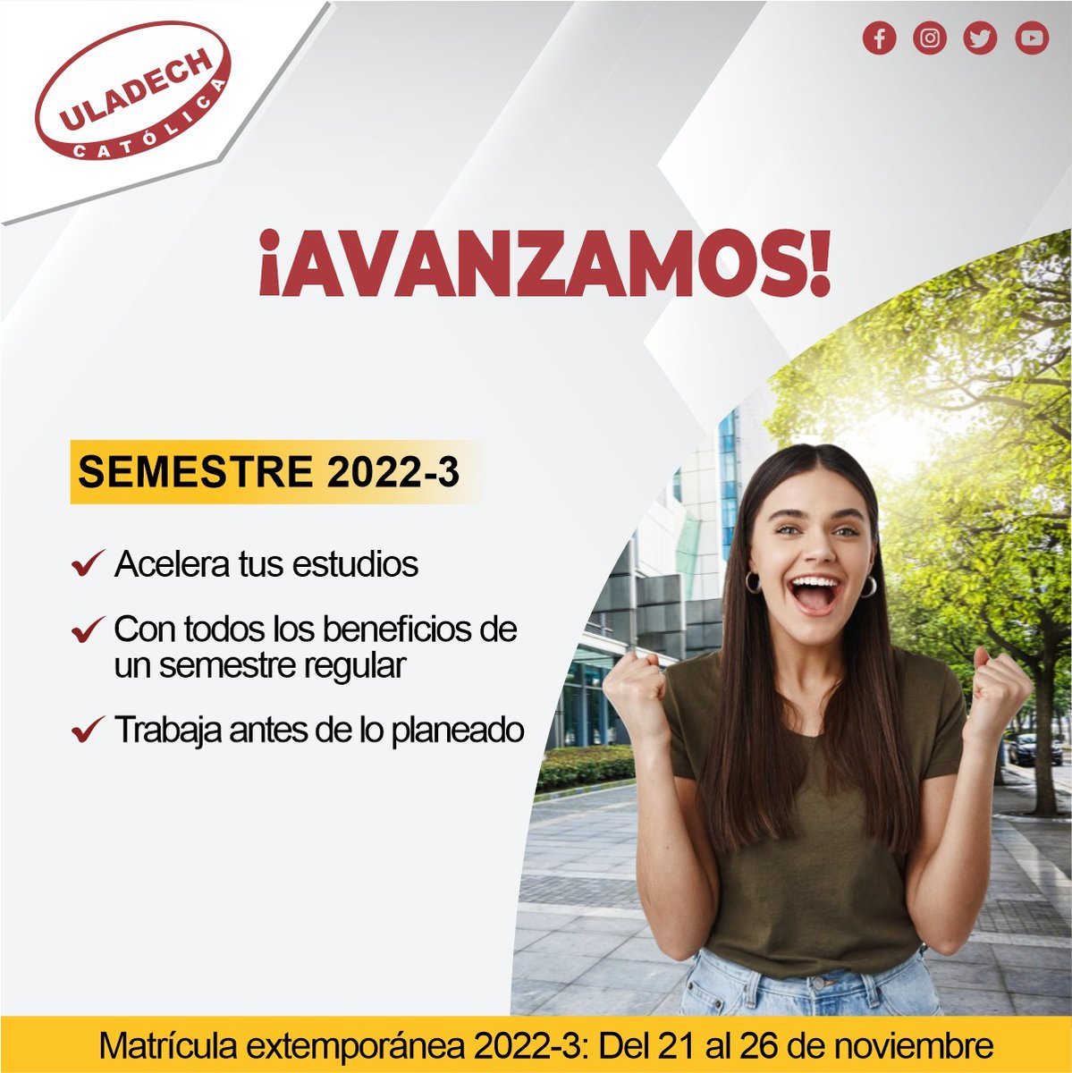 uladechcatolica's tweet photo. Matrícula extemporánea sin costo adicional |
🔵Continuamos matriculando a nuestros estudiantes regulares y por reincorporación |
Contáctanos 👇; 
Teléfonos: 01 730 6777 / 01 707 5788, luego colocar el ID de reunión : 895 9610 1630## https://t.co/DvHShQGo6e