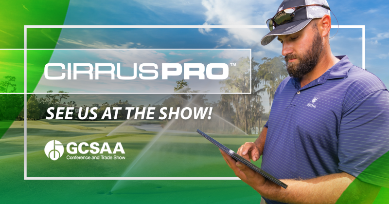 RainBirdGolf's tweet photo. What's in store for you at our @GCSAAConference booth? A live demo of the mobile-first CirrusPRO™ irrigation control system. Can't wait? Take a sneak peek!