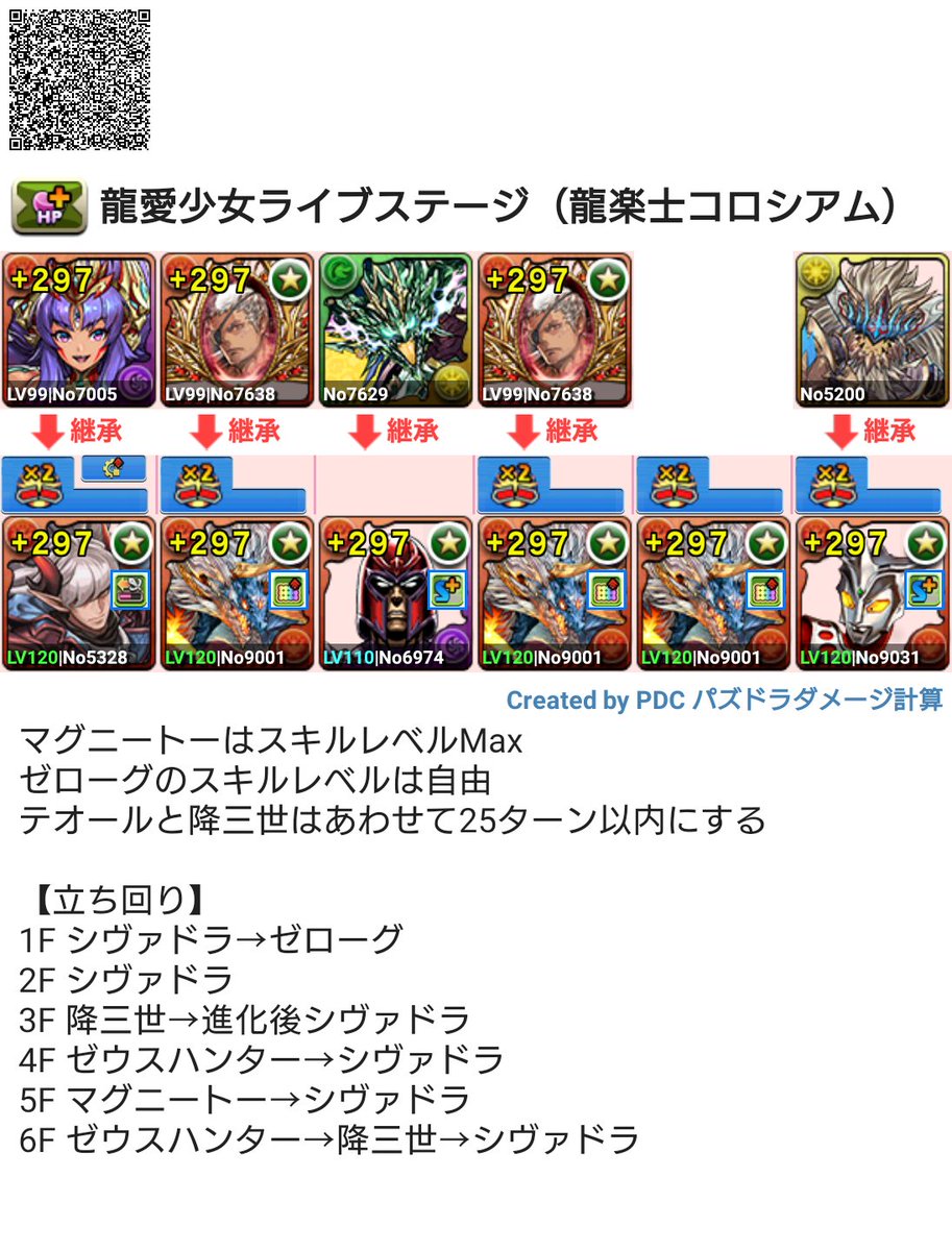 pad_goose's tweet photo. ☆龍愛少女ライブステージ(龍楽士コロシアム) 周回編成 シヴァドラ

5Fで火12個ドロ強0コンボドロップ0だとワンパン出来なくて詰む(実際詰んだ)ので、改造しました！
押し順が隣合わせになるようになってるので、押しミスも少なくなるはず。
自分は3枚目の編成を使ってます！
#パズドラ https://t.co/EhwL3drmZY