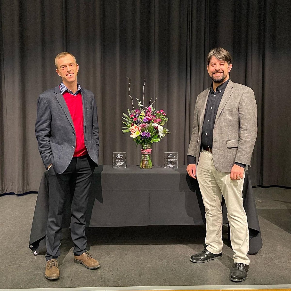 Celebrating excellence in teaching at this year’s Christopher Perrin Beatty Lecture and Part-Time Faculty Lecture 🎉 Congratulations to Dr. Sam Frankel, Associate Professor, Childhood and Youth Studies and Oleksa Drachewych, Lecturer, <a href="/history_kings/">History at King's</a> on your thoughtful lectures