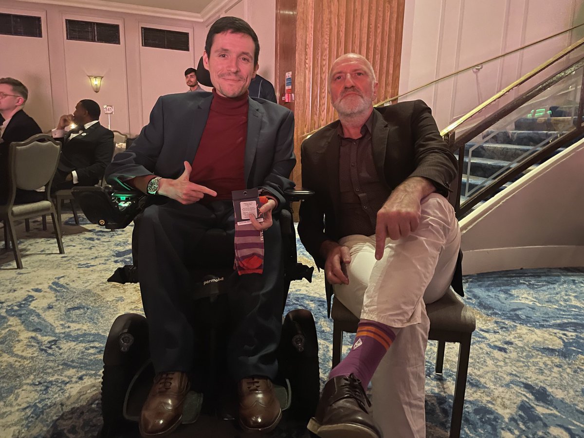 Nothing better than hanging out with one of our amazing #PurpleSockDay ambassadors #JoshWintersgill founder of ⁦<a href="/ableMoveUK/">ableMove</a>⁩ - having a great time at #GreatBritishEntrepreneurAwards ⁦<a href="/EntrepreneursGB/">Great British Entrepreneur Awards & Community</a>⁩ #GBEA22