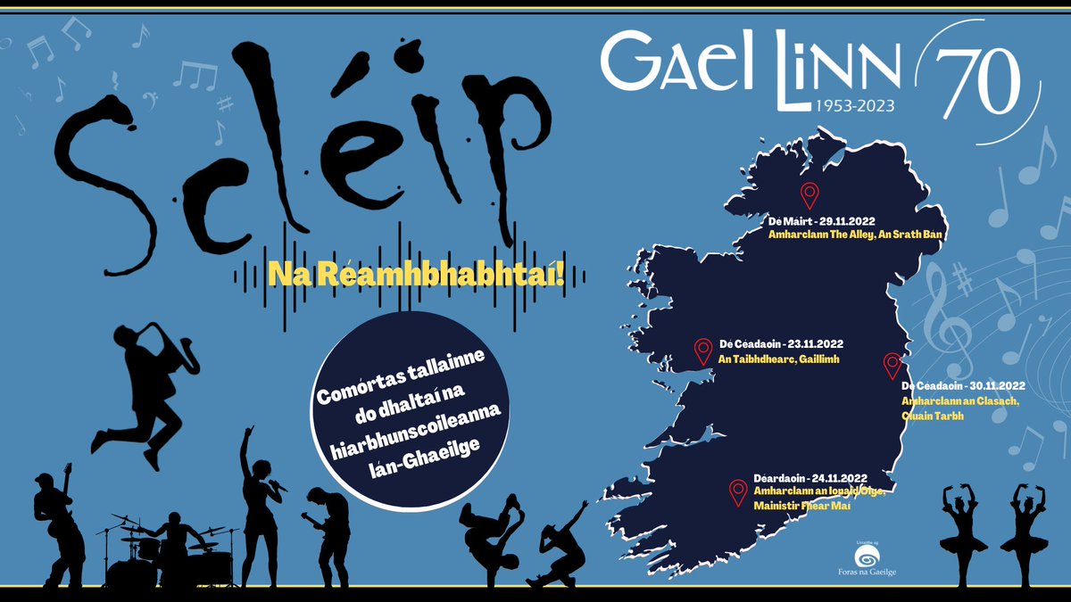 GaelLinn's tweet photo. Tá muid ag dul ar ais ar an mbóthar agus ag súil go mór le scoth na siamsaíochta a fheiceáil ar stáitse ó cheoltóirí, ó dhamhsóirí agus ó amhránaithe óga na tíre ag Réamhbhababhta #Scléip2023 ! 

Gach eolas: https://t.co/LzZDQUgL5x 

#Ceol #Damhsa #Canadh #Gaeilge #GaelLinn https://t.co/hZJpdgkUJE