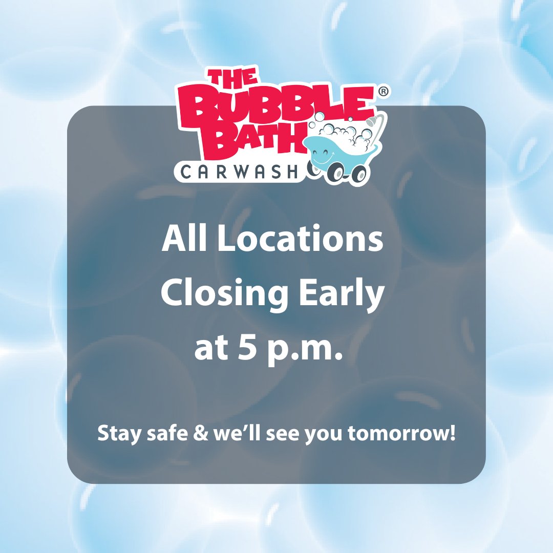 We’re closing our bubbly tunnels down early today due to the rain. 🌧 See y’all tomorrow SA!