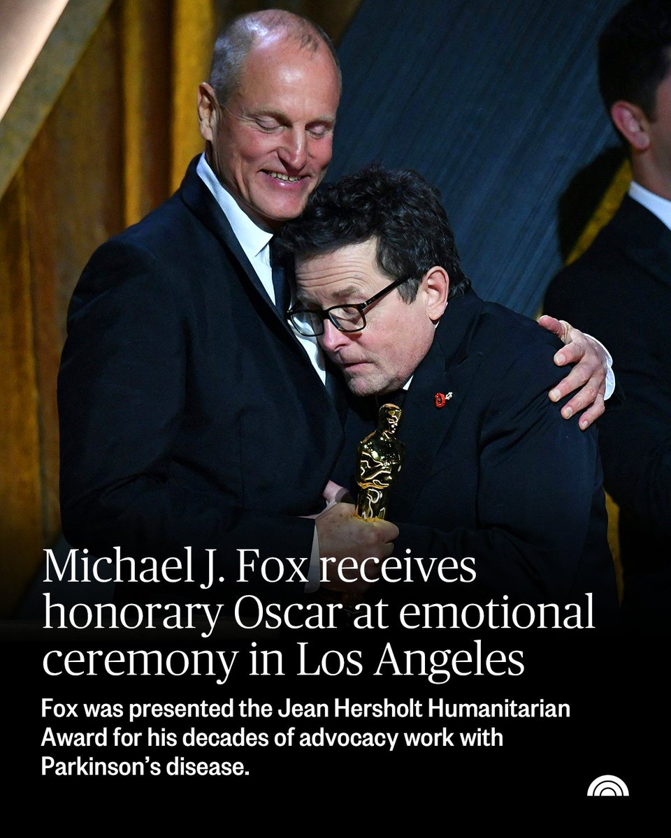Michael J. Fox, who founded the Michael J. Fox Foundation for Parkinson’s Research in 2000, received a standing ovation while being awarded the honorary Oscar. 

📸: Valerie Macon/AFP - Getty Images on.today.com/3GApi3x