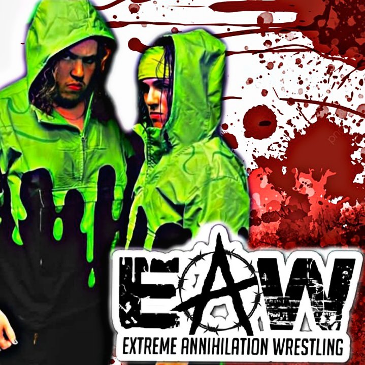 MartySpeedman's tweet photo. Ladies and gentlemen as the dust settled amidst the fallout of @NYWCWRESTLING Draw the line... YOUR NEW EXTREME ANNIHILATION WRESTLING'S TAG-TEAM CHAMPIONS @SageChantz and @Thomas_Rant the slimeballs!!!! https://t.co/gEwLLQCXbX