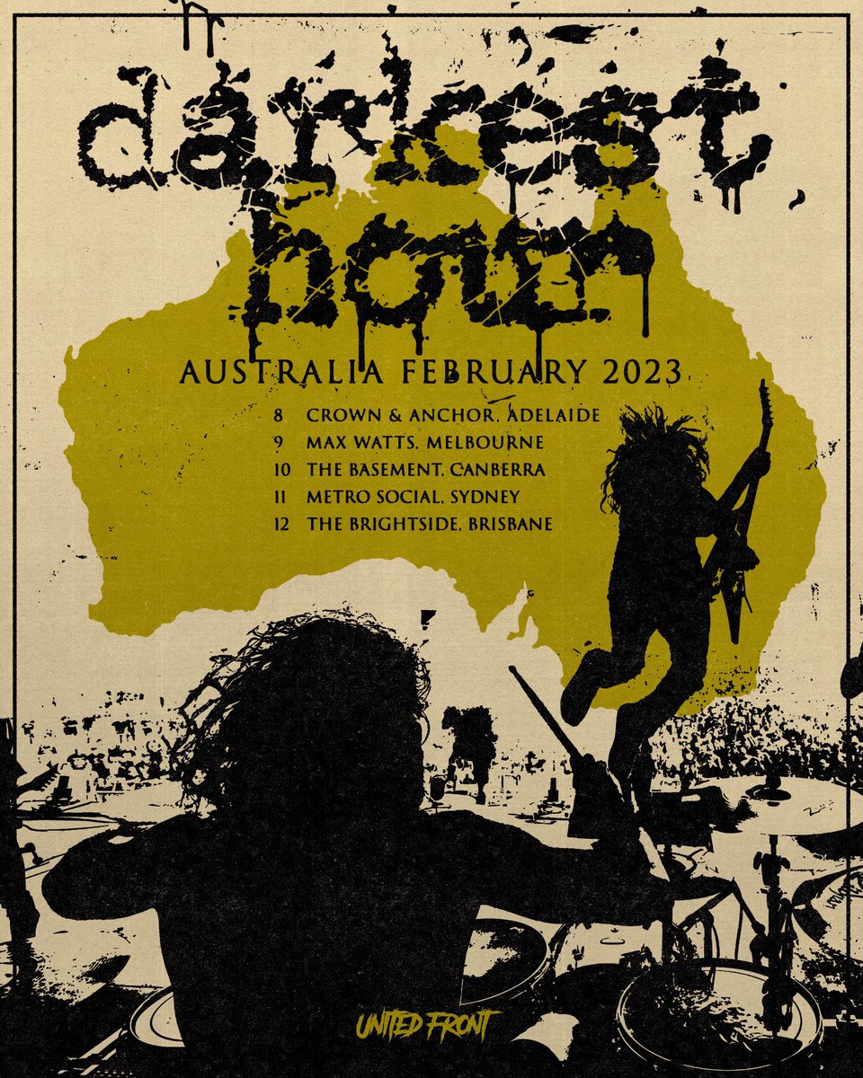 AUSTRALIA - FEBRUARY 2023! Tickets on sale now link in our bio! 

Darkest Hour - Australian Tour 2023:
02/08 Crown &amp; Anchor, Adelaide 
02/09 Max Watts, Melbourne
02/10 The Basement, Canberra 
02/11 Metro Social, Sydney
02/12 The Brightside, Brisbane 

See ya in the pit Australia!