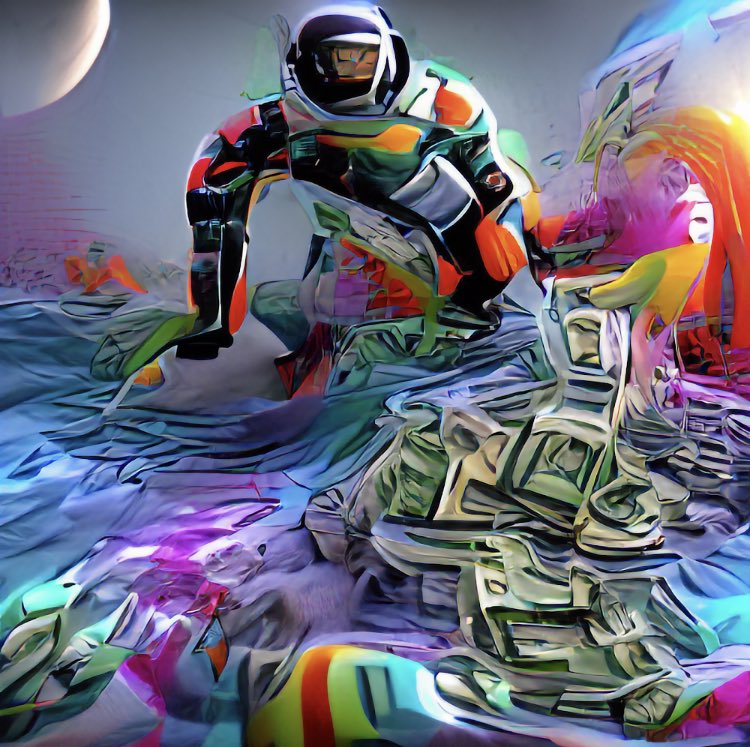 C_Space_Surfer's tweet photo. Surfing money waves in space #NFTartists #aiart #nft https://t.co/VsmokTQyc4