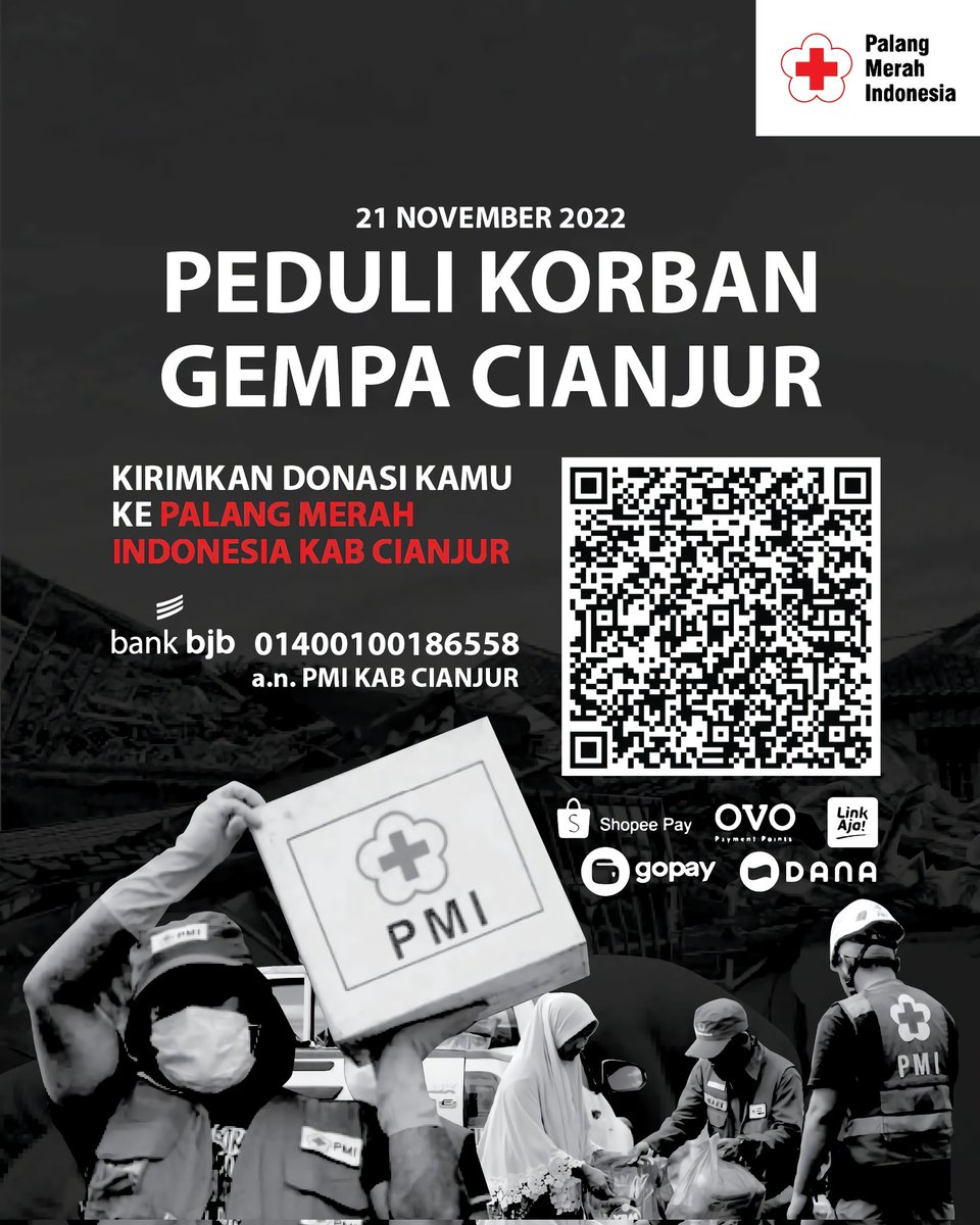 #SalamKemanusiaan 

Salurkan donasi terbaik kalian melalui informasi ini langsung ke Kab PMI Cirebon demi meringankan penderitaan korban gempa yang terjadi 21/11/2022

#PMIKotaSamarinda 
#PMISelaluBantu 
#TerusTebarKebaikan 
#prayforcianjur