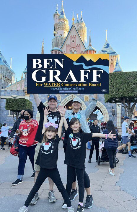 BenGraffAZ's tweet photo. WE WON! Received the news while at Disneyland! Thank you Maricopa Cty voters for your 415,256 votes, securing my re-election to the Central AZ Water Conservation District Board (@CAPArizona). I will continue to work incredibly hard to protect #AZ’s  #coloradoriver water supply. https://t.co/dWoAbWEfLp