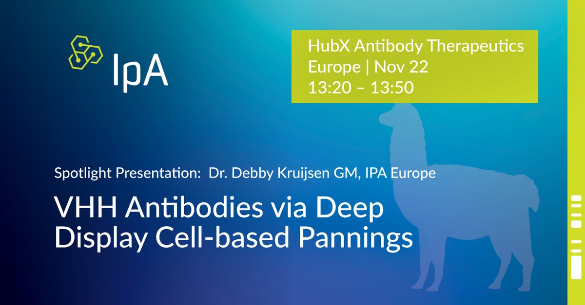 IPA (ImmunoPrecise Antibodies) (@immunoprecise) on Twitter photo See Dr. Kruijsen's presentation on "Selection of clinically relevant VHH antibodies via cell-based phage display selection and characterizations".
Contact nsmits@ipatherapeutics.com or go to bit.ly/3TR1bk9
$IPA #hubX See Dr. Kruijsen's presentation on "Selection of clinically relevant VHH antibodies via cell-based phage display selection and characterizations".
Contact nsmits@ipatherapeutics.com or go to bit.ly/3TR1bk9
$IPA #hubX