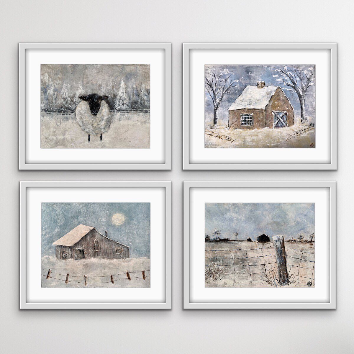 #etsy shop: Rustic Farmhouse Prints by Artist, Modern Farmhouse Art, Primitive Painting 5x7,8x10,11x14,16x20 SAVE 40% etsy.me/3i45R9m #winterbarnwalldecor #modernfarmhousedecor #rusticdecor #frenchfarmhouseart