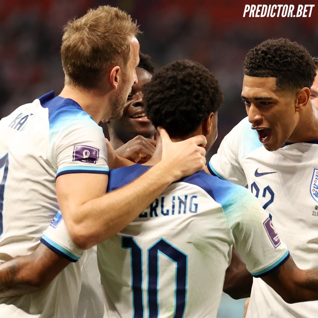 onlinepredictor's tweet photo. England start with a win!
•
A comfortable display beating Iran 6-2. A great start to the competition for ours boys. 
• 
#engalnd #iran #worldcup #bellingham #sterling #saka #rashford https://t.co/sgr1XZzPZR