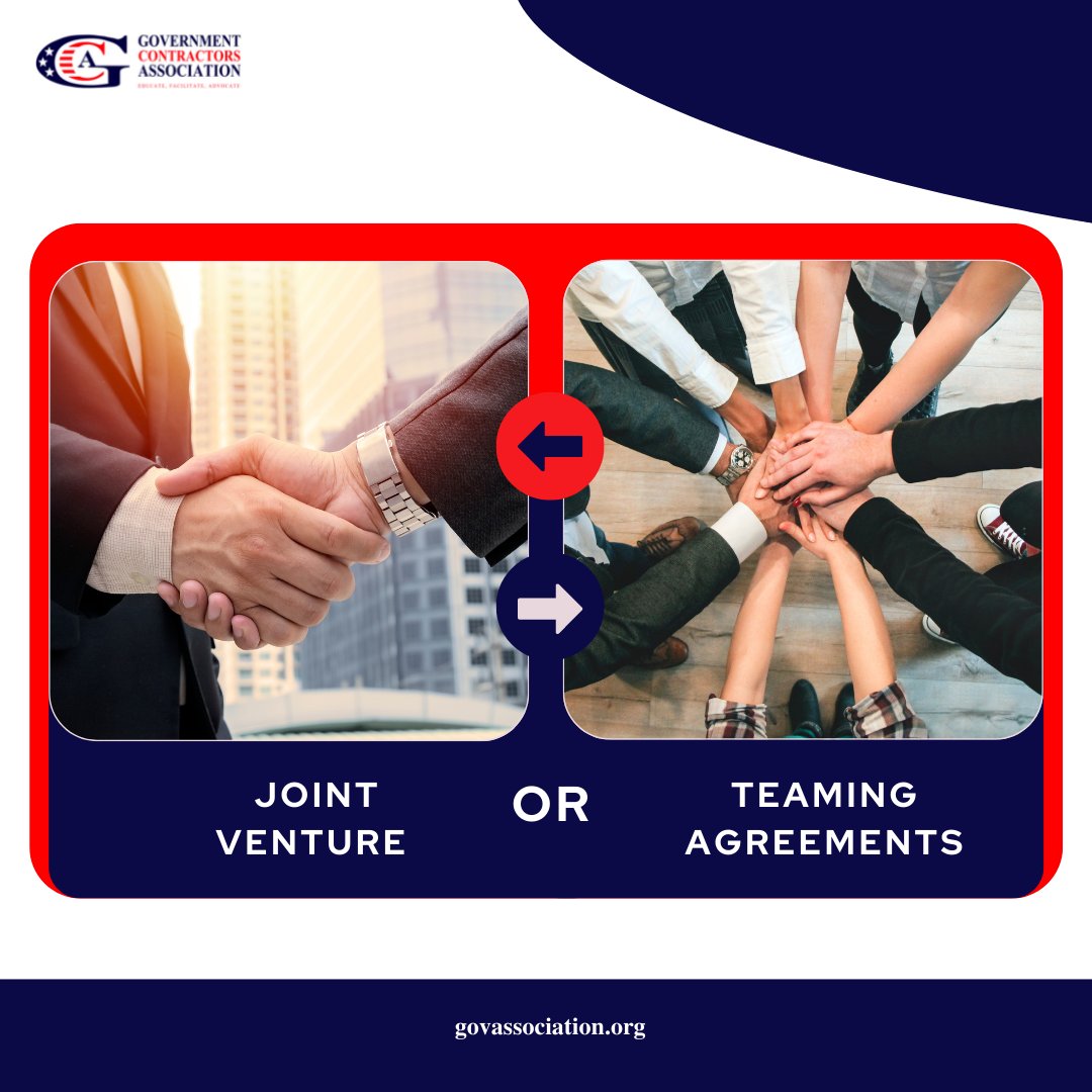 GovAssociation's tweet image. Joint venture and teaming agreements techniques can help you win your first prime contract.

Our goal at GCA is to help businesses like yours, win your fair share of contracting dollars. 

Join GCA govassociation.org

#primecontractor  #jointventurepartners